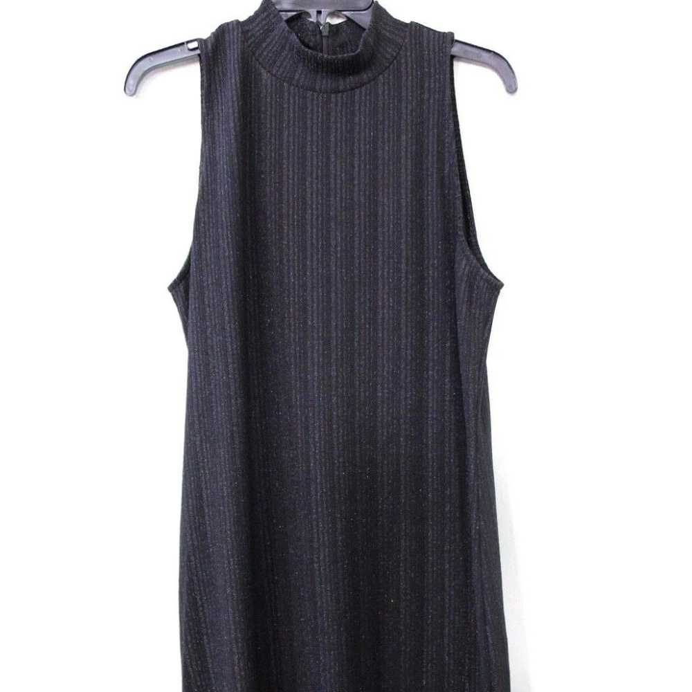 Michael Michael Kors Ribbed Mockneck Sparkle Stretch Dress Size XL Black